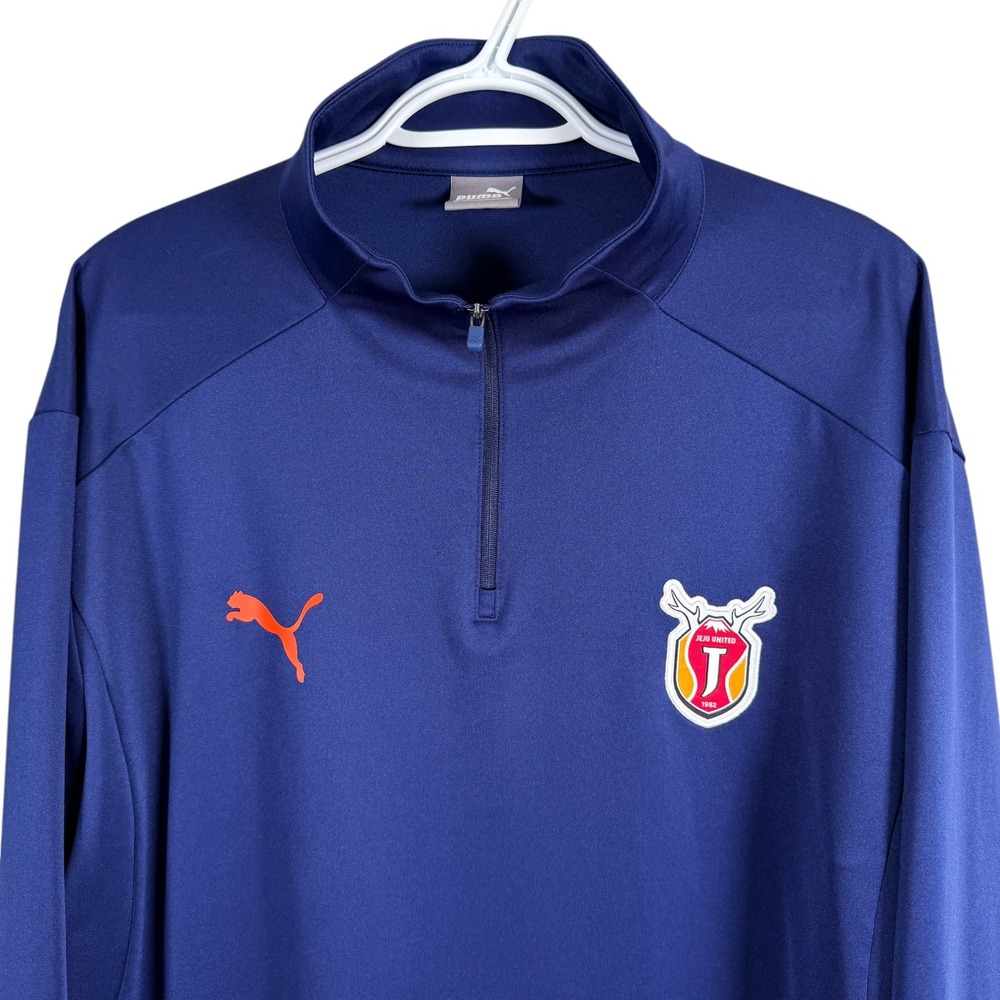 Puma Jeju United FC 1/4 Zip Pullover Womens 3XL Navy Blue Soccer Training Top